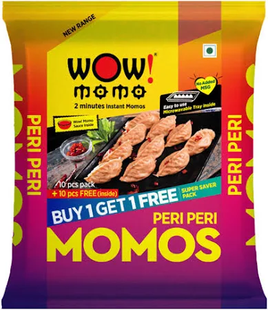 Wow! Momo 480g Veg Peri Peri Momos - 20 Spicy Delightful Veggies | Buy 1 Get 1 Free | pal frozen foods indian frozen food frozen food manufacturer